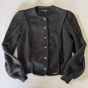 Geiger | Vintage Charcoal Grey| Boiled Wool Cardigan | Made in Austria | Size 42